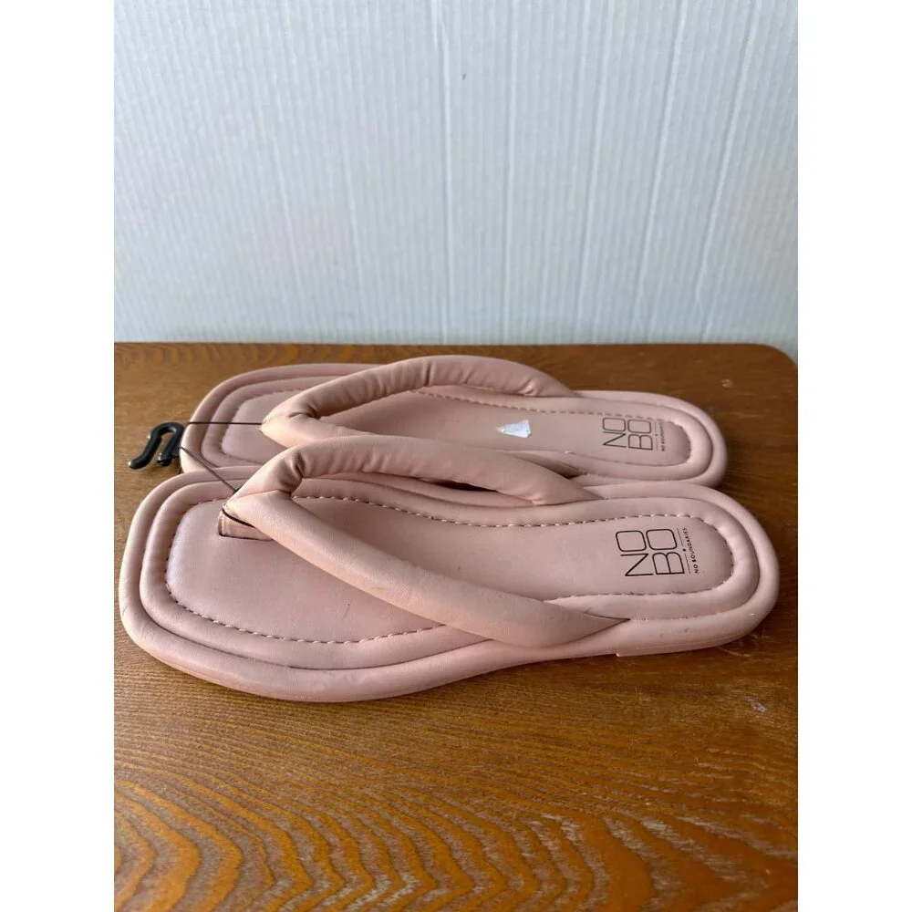 No Boundaries Women's Fluffy Flip Flops Flat Sandals Size 10 Sku 2938 - Picture 1 of 6